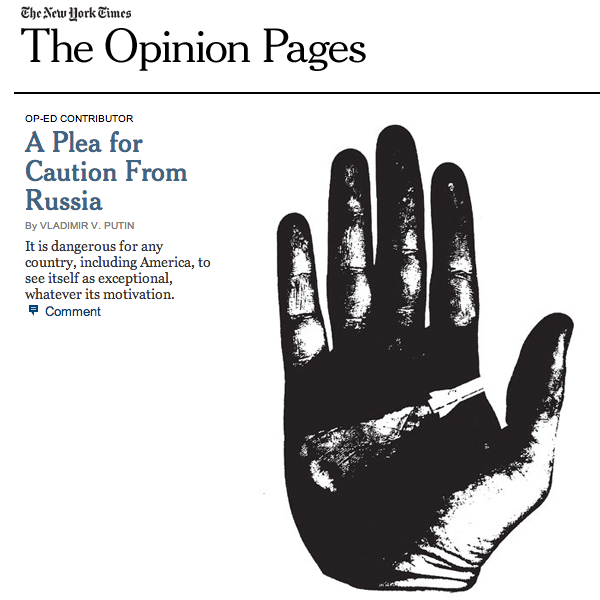 Putin’s “A Plea for Caution From Russia” on NYT OP-ED