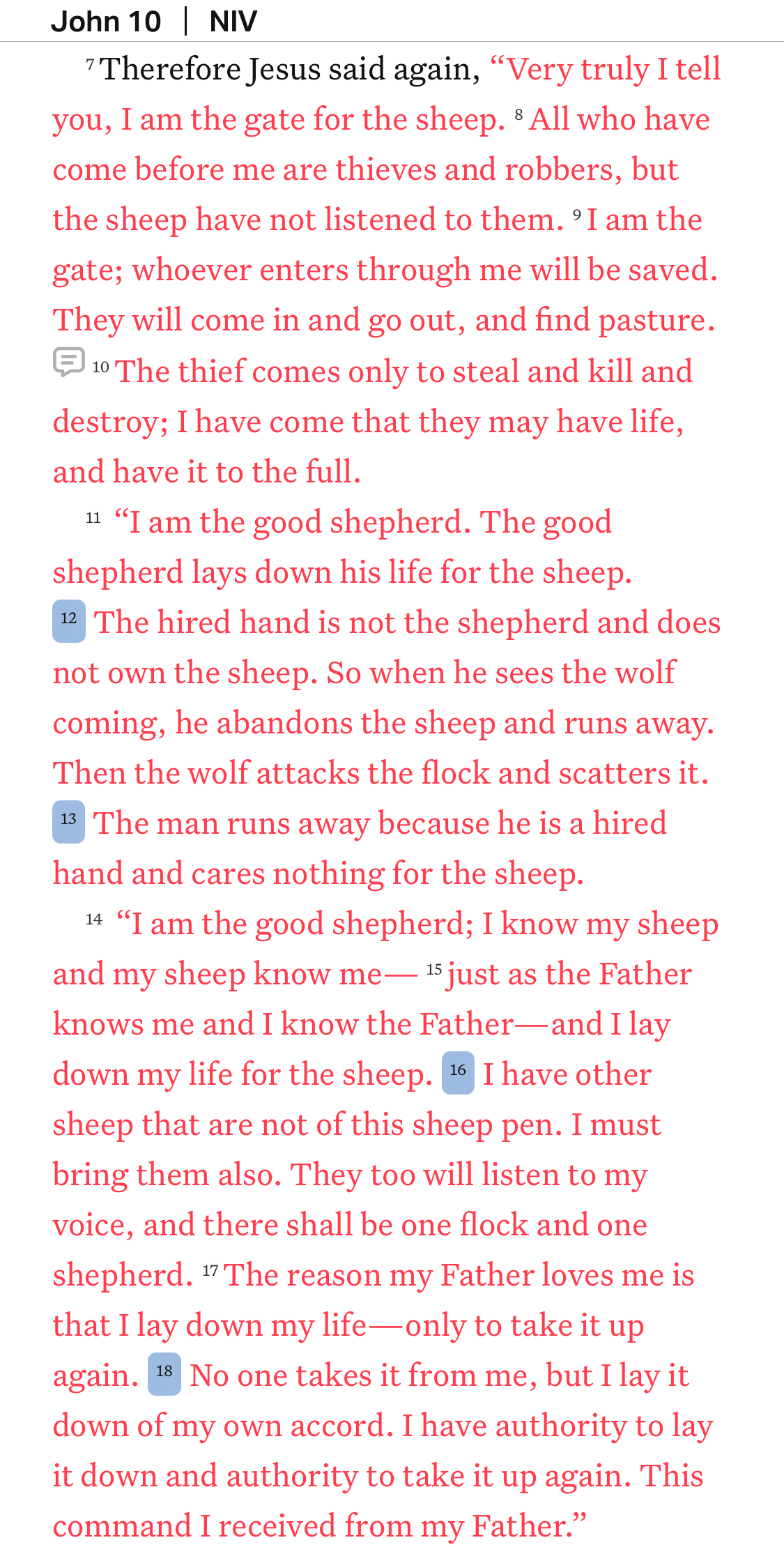John 10:7-18 NIV
