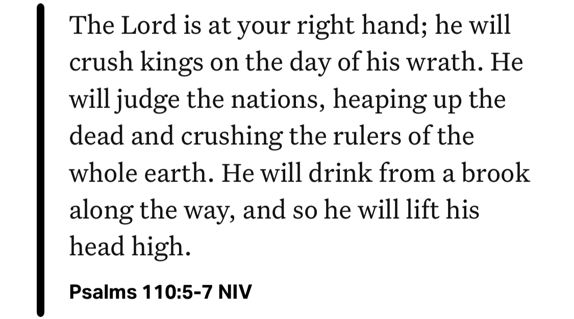 Psalms 110 5-7 NIV