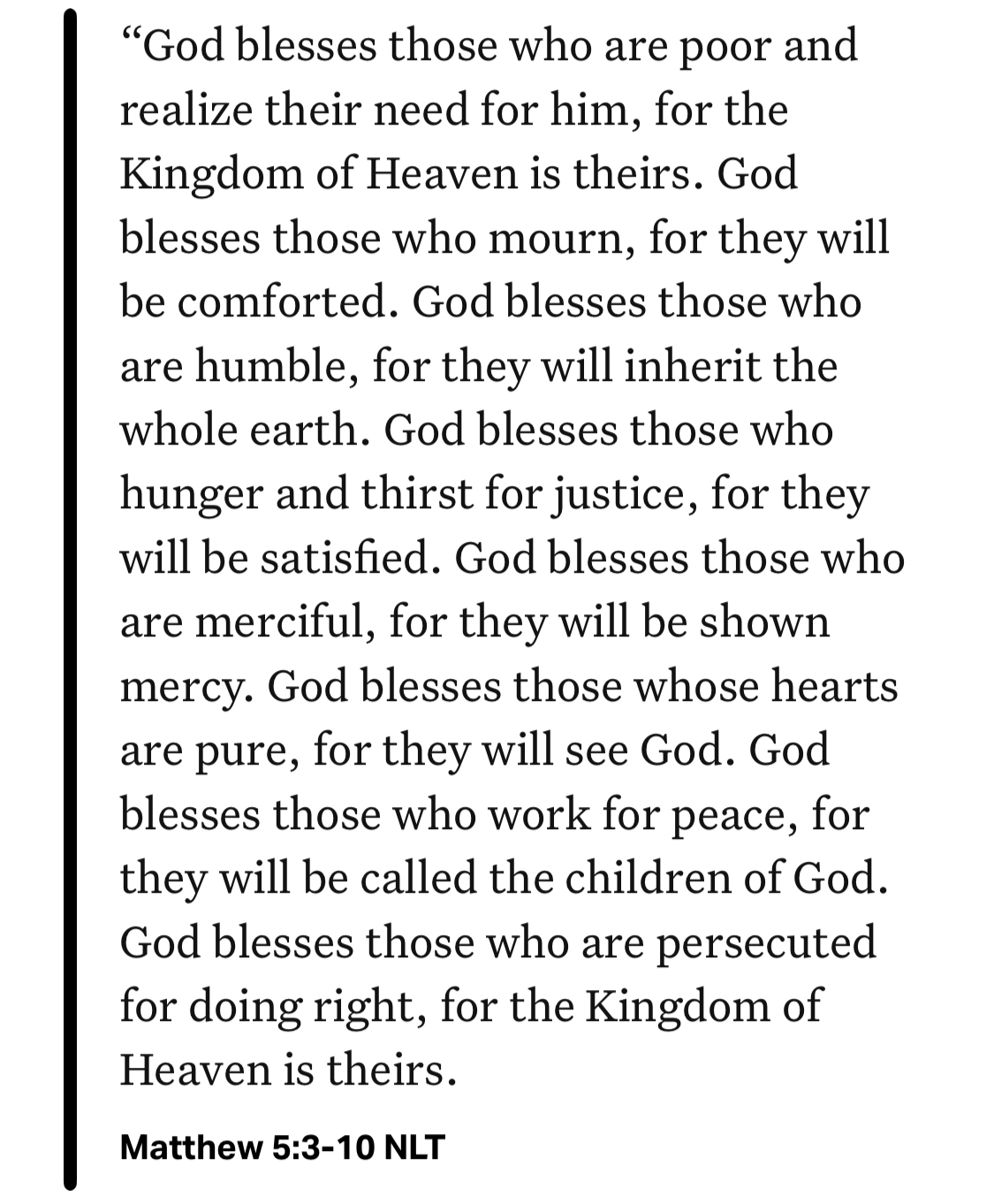 Matthew 5:3-10 NLT