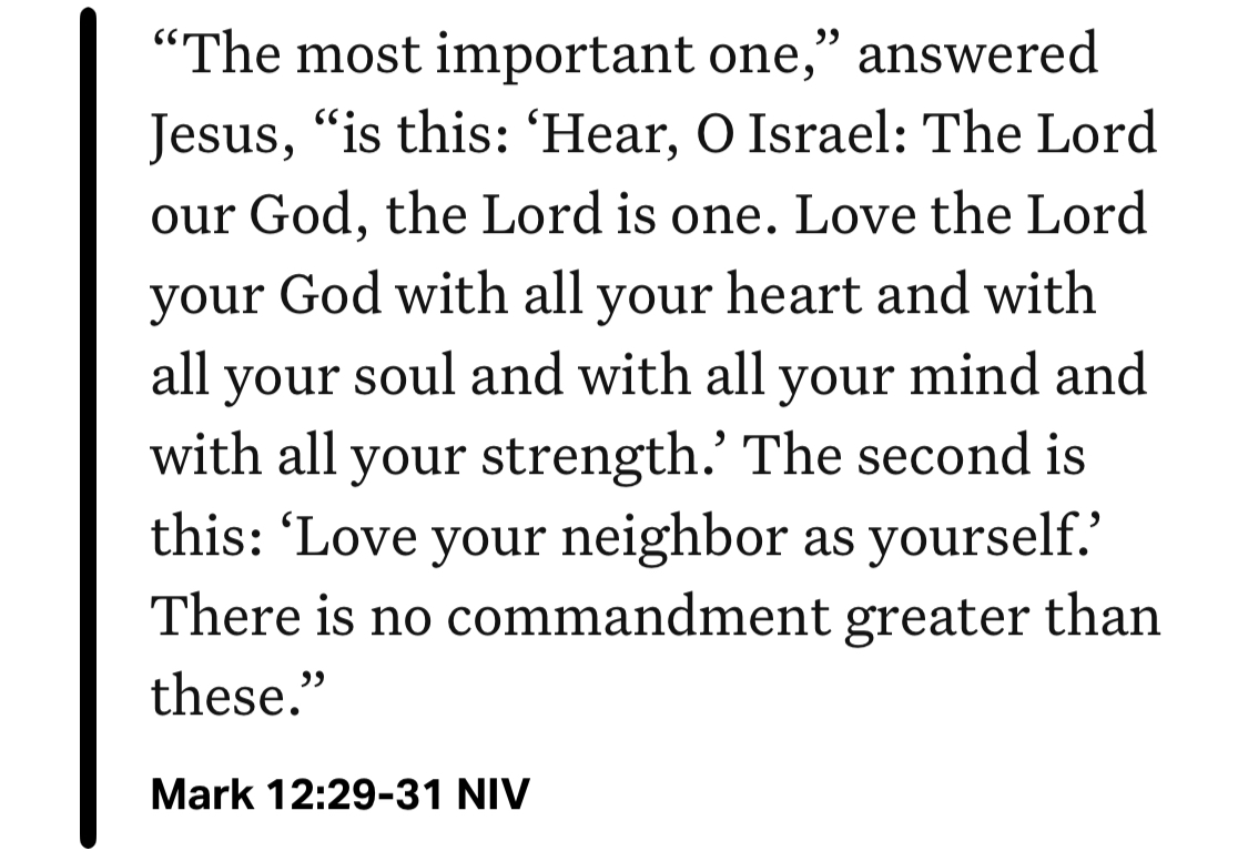 Mark 12:29-31 NIV